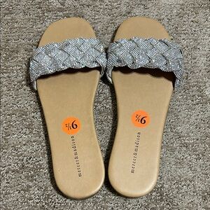 Mercer & Madison Silver Woven Sandals